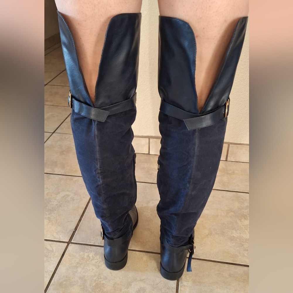 Over the Knee Navy boots
